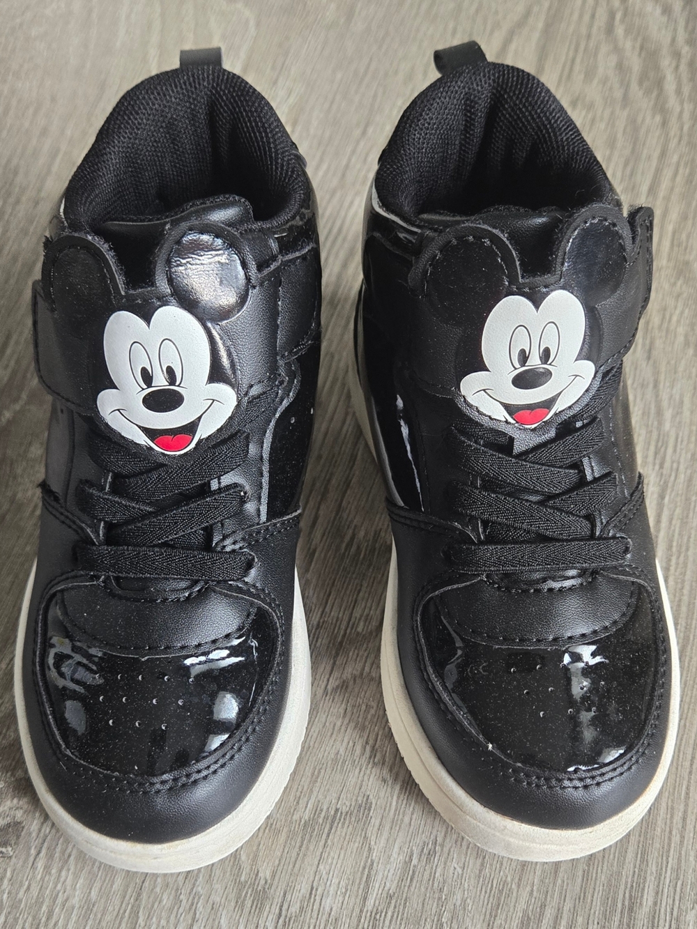 Black Toddler High-Top Sneakers with Mickey Mouse Accent